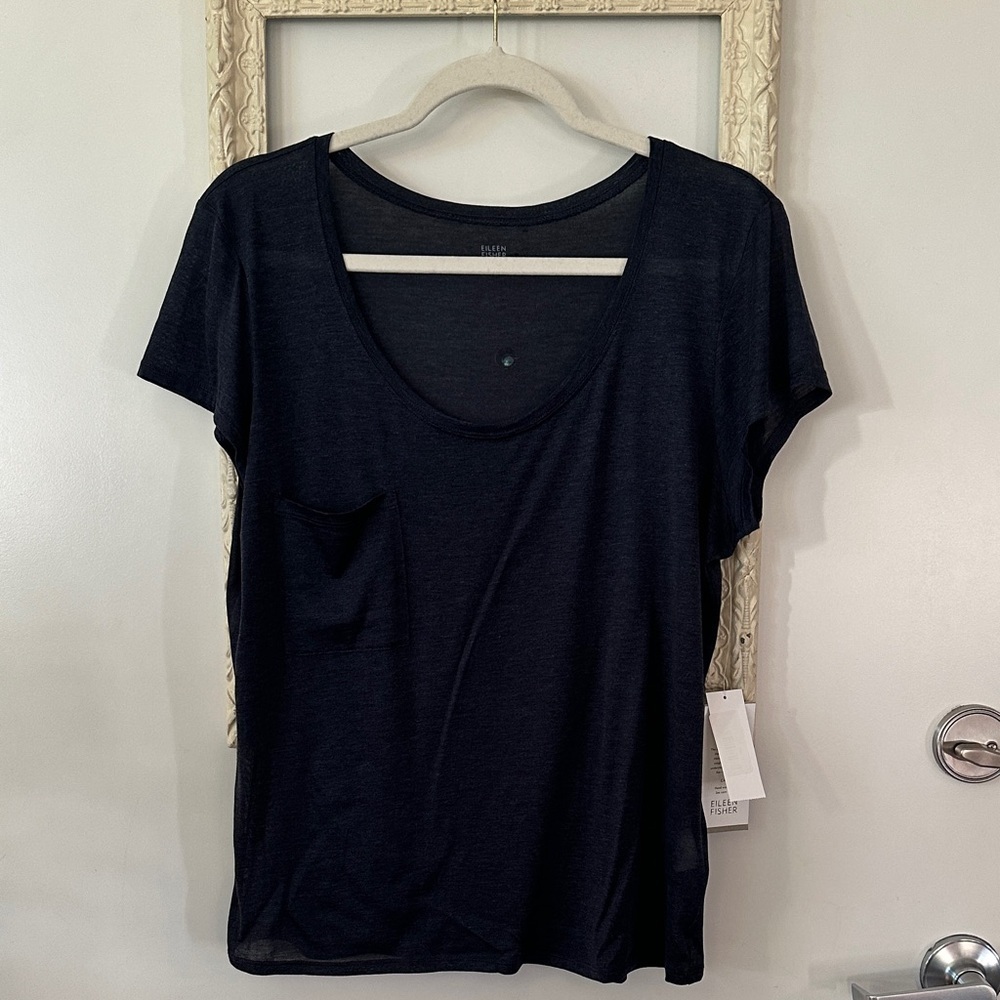 EILEEN FISHER | Silk Cotton Jersey Short Sleeve Tee